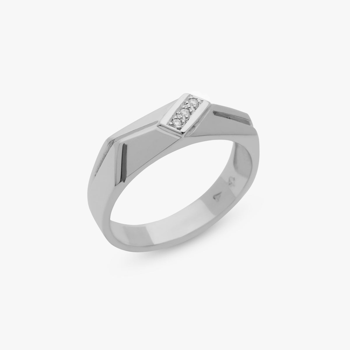 Bague Homme Acier Avec Diamant CZ 3x2 Mm - Tailles 52 & 55 - Neuf Avec Étiquette